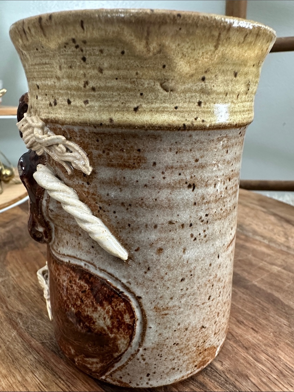 Vintage John Coiner Art Pottery Handmade Figural Unicorn Horse Mug Vessel - Picture 8 of 17